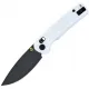 Vixino Knives Rockshark Folding Knife - 3" 14C28N Black Stainless Steel Blade White Textured Micarta Handle Cyclaire Knives and Tools