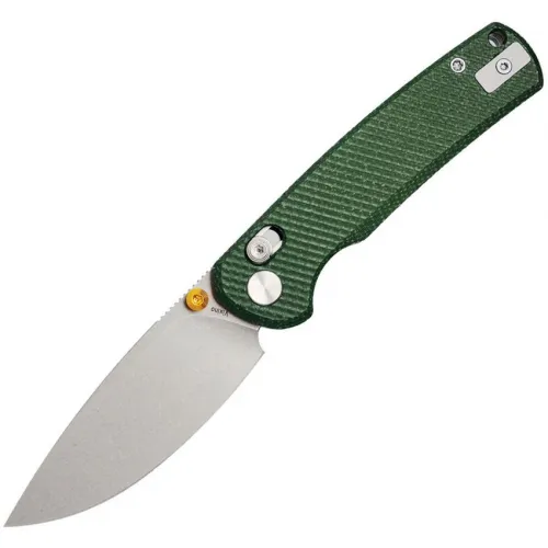 Vixino Knives Rockshark Folding Knife - 3" 14C28N Stainless Steel Blade Green Textured Micarta Handle