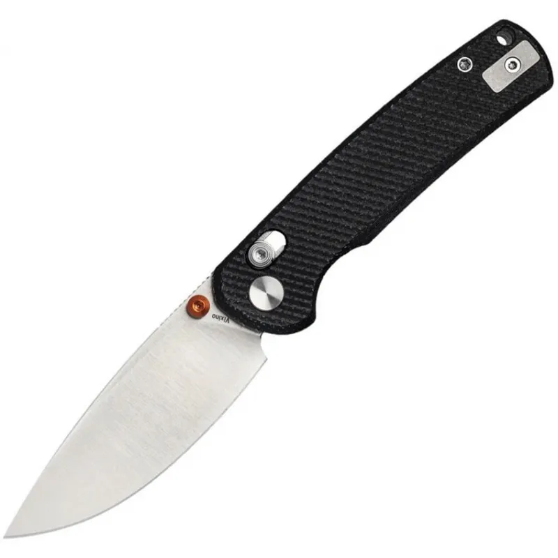 Vixino Knives Rockshark Folding Knife - 3" 14C28N Stainless Steel Blade Black Textured Micarta Handle Cyclaire Knives and Tools