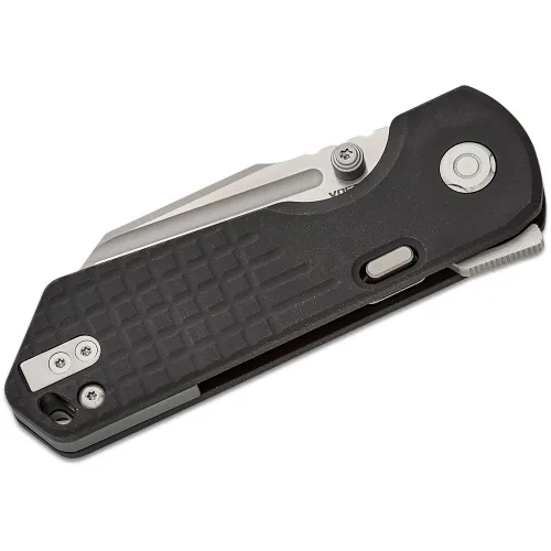 Vosteed Hedgehog Folding Knife - 2.99" CPM-S35VN Two-Tone Sheepsfoot Blade Black Frag Aluminum Handle