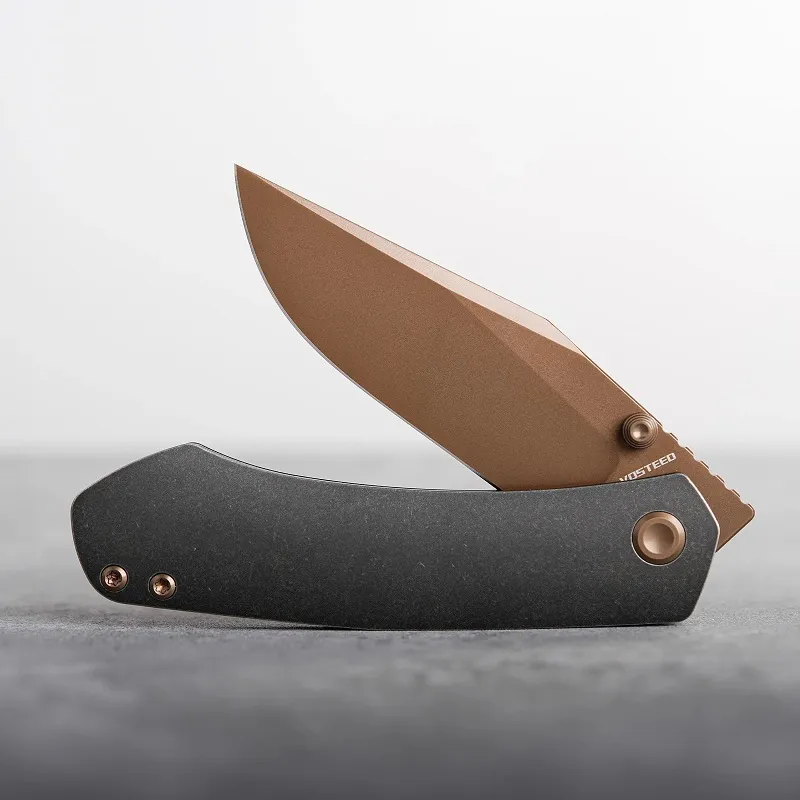 Vosteed Vallhund Copper Dune Black Pocket Knife - 3.02" CPM-S35VN Blade with Titanium Handle Cyclaire Knives and Tools