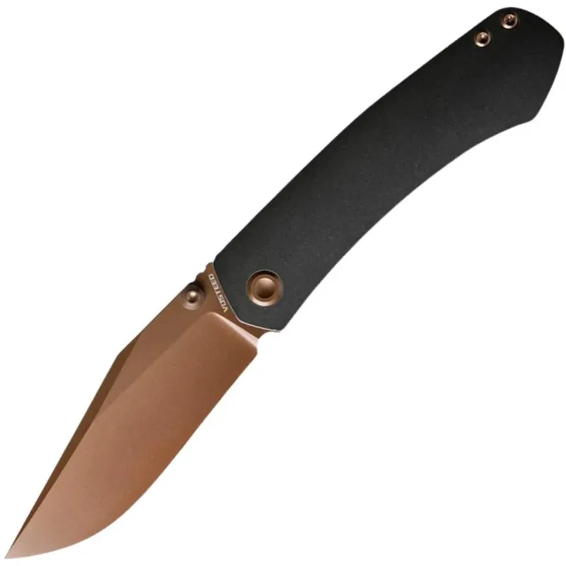 Vosteed Vallhund Copper Dune Black Pocket Knife - 3.02" CPM-S35VN Blade with Titanium Handle Cyclaire Knives and Tools