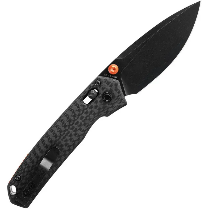 Vosteed Mini Psyop Crossbar Lock - 2.69" Elmax Blade CF Handle Cyclaire Knives and Tools