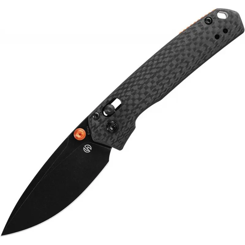 Vosteed Mini Psyop Crossbar Lock - 2.69" Elmax Blade CF Handle Cyclaire Knives and Tools