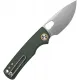 Vosteed Porcupine Folding Knife  - 2.99" 14C28N Stonewashed DP Blade Green Micarta Handles Cyclaire Knives and Tools