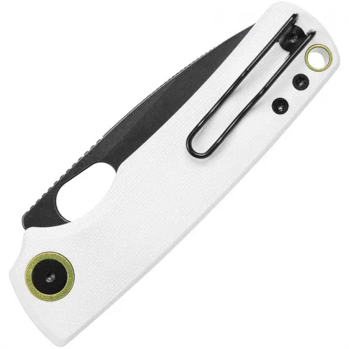 Vosteed Porcupine Folding Knife  - 2.99" Black 14C28N DP Blade White G10 Handle