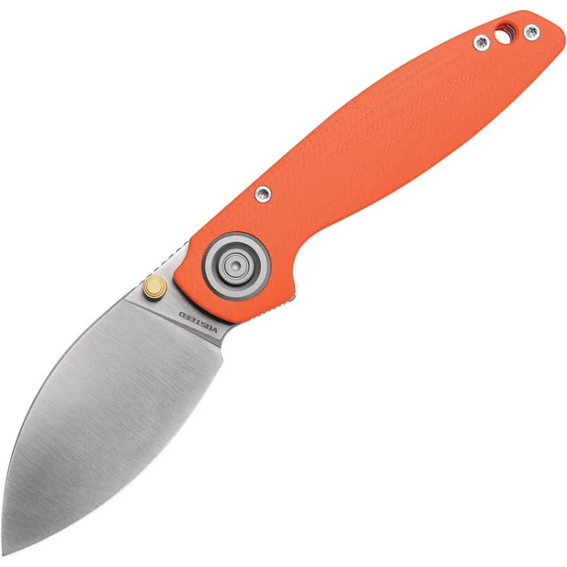 Vosteed Shillin Cutter Vanchor Lock folding Knife - 2.9" 154CM Stainless Blade Orange Norplex UltreX G10 Handle Cyclaire Knives and Tools
