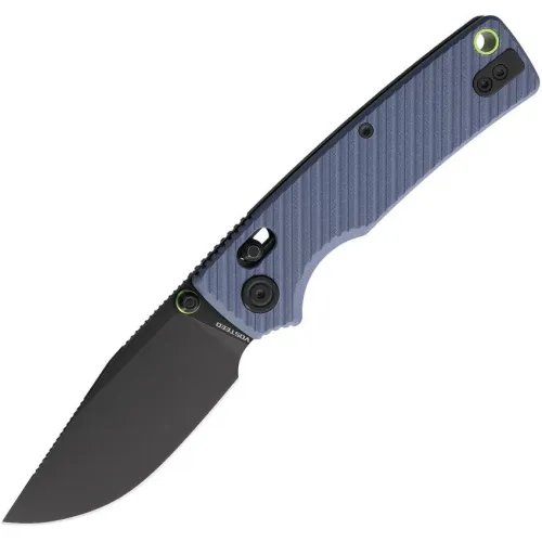 Vosteed Porcupine ModSwap Folding Knife - 3" 154CM Stainless Steel Blade Blue Sculpted G10 Handle