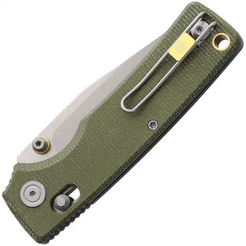 Vosteed Porcupine ModSwap Folding Knife - 3" 154CM Stainless Steel Blade Green Canvas Micarta Handle