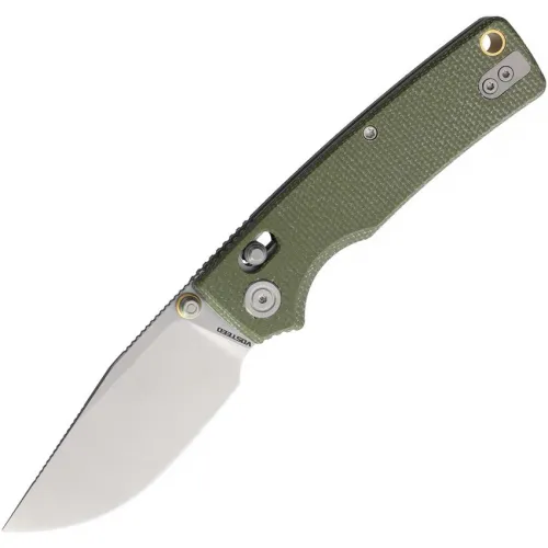 Vosteed Porcupine ModSwap Folding Knife - 3" 154CM Stainless Steel Blade Green Canvas Micarta Handle
