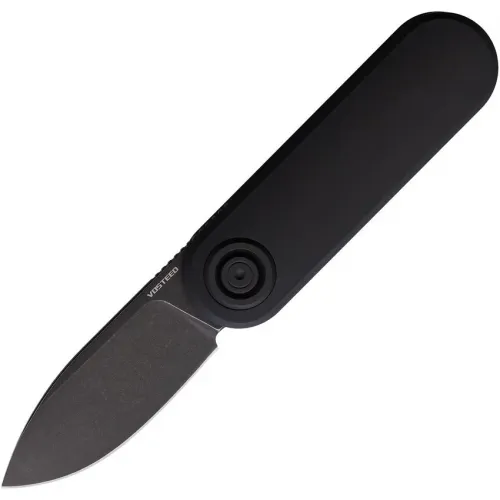 Vosteed Corgi-V Vanchor Lock Folding Knife - 2.38" Black 14C28N Stainless Steel Blade Black Aluminum Handle