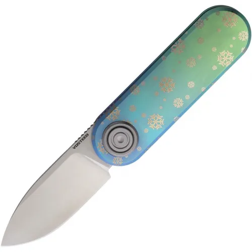 Vosteed Corgi-V Vanchor Lock Folding Knife - 2.38" S35VN Stainless Steel Blade Evergreen Frost Titanium Handle