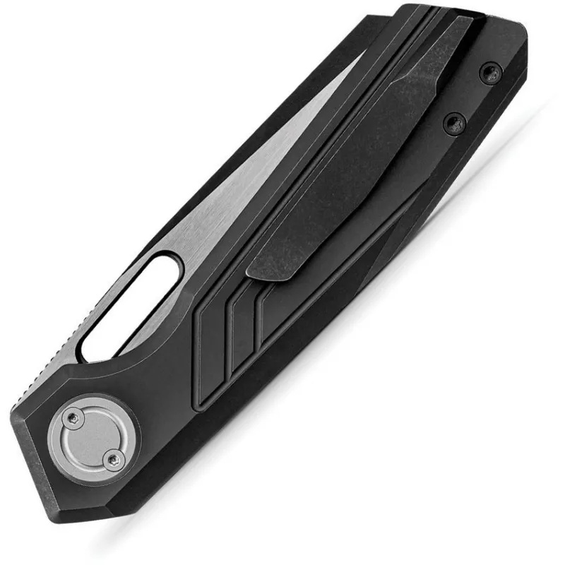 Vosteed Xeno Vanchor Lock Folding Knife - 3.25" Vanax Steel Reverse Tanto Blade Black Titanium Handle Cyclaire Knives and Tools