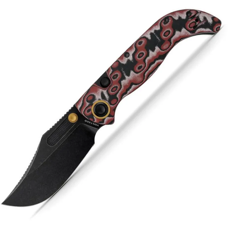 Vosteed Naga Top Folding Knife - 3.47" CPM-S35VN Blade Scartlet Void Micarta Handle Cyclaire Knives and Tools