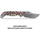 Vosteed Naga Top Folding Knife - 3.47" CPM-S35VN Blade Coral Orbit Bamboo Micarta Handle Cyclaire Knives and Tools