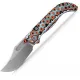 Vosteed Naga Top Folding Knife - 3.47" CPM-S35VN Blade Coral Orbit Bamboo Micarta Handle Cyclaire Knives and Tools
