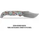 Vosteed Naga Top Folding Knife - 3.47" CPM-S35VN Blade Canyon Current Bamboo Micarta Handle Cyclaire Knives and Tools