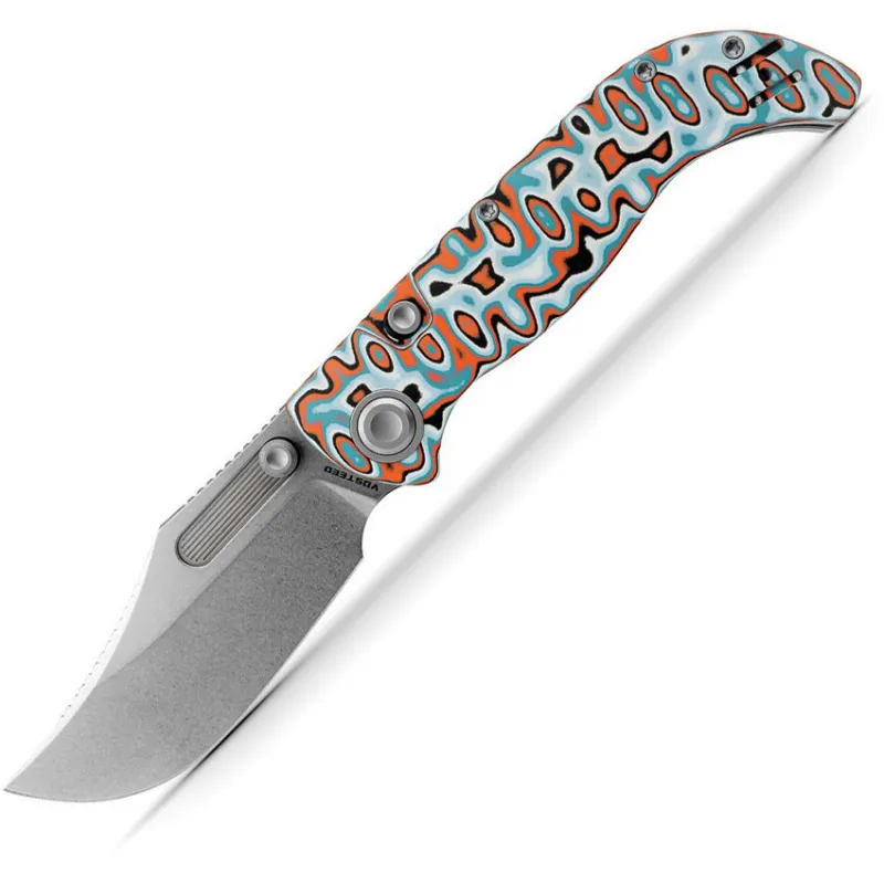 Vosteed Naga Top Folding Knife - 3.47" CPM-S35VN Blade Canyon Current Bamboo Micarta Handle Cyclaire Knives and Tools
