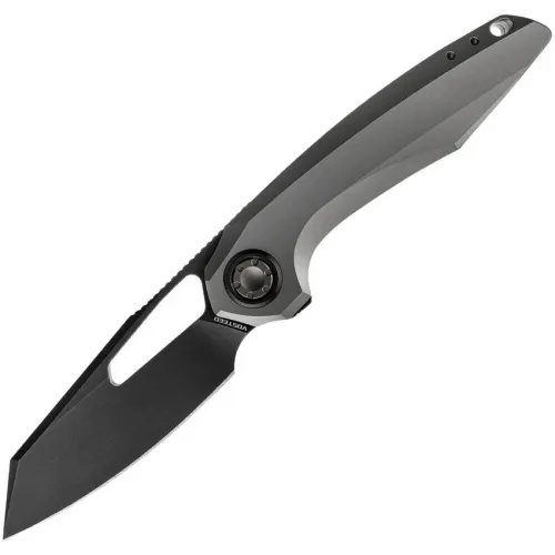 Vosteed Thunderbeast Vanchor Lock - 3.5" Black Stonewash Reverse Tanto M390 Stainless Steel Blade Dim Grey Titanium Handle