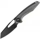 Vosteed Thunderbeast Vanchor Lock - 3.5" Black Stonewash Reverse Tanto M390 Stainless Steel Blade Dim Grey Titanium Handle Cyclaire Knives and Tools