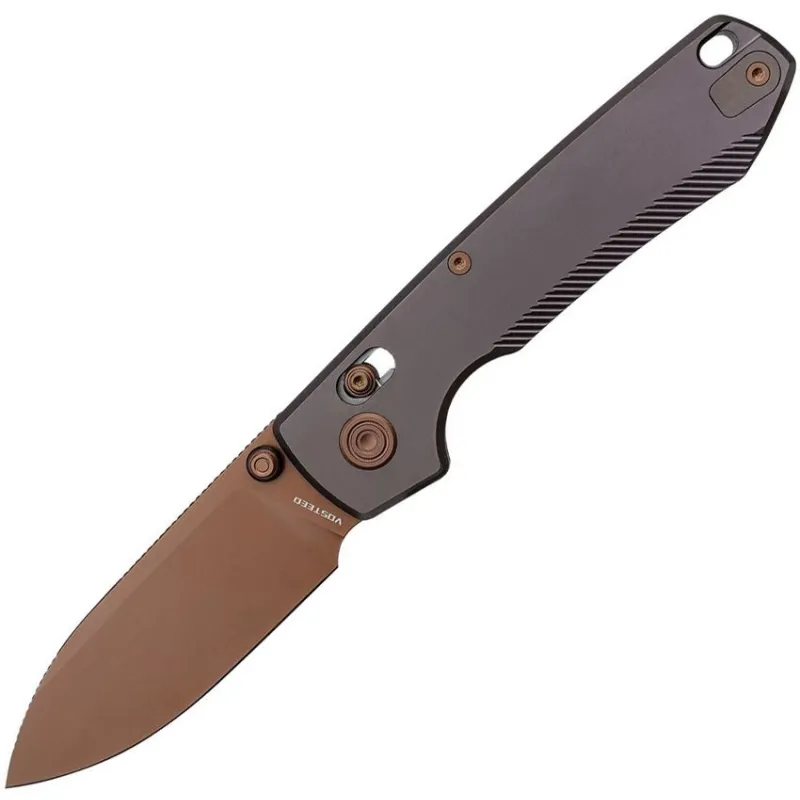 Vosteed Raccoon TiSlim Folding Knife  - 3.18" 154CM Stainless Steel Copper Dune Blade Red Purple Handle Cyclaire Knives and Tools
