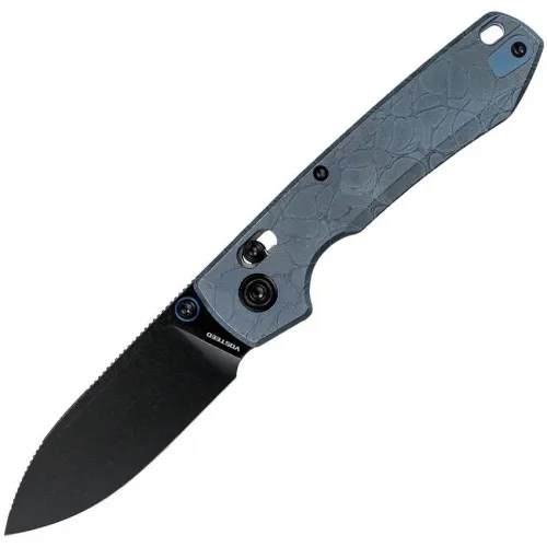 Vosteed Raccoon TiSlim Folding Knife  - 3.18" Black S35VN Stainless Steel Blue Acid Washed Titanium Handle