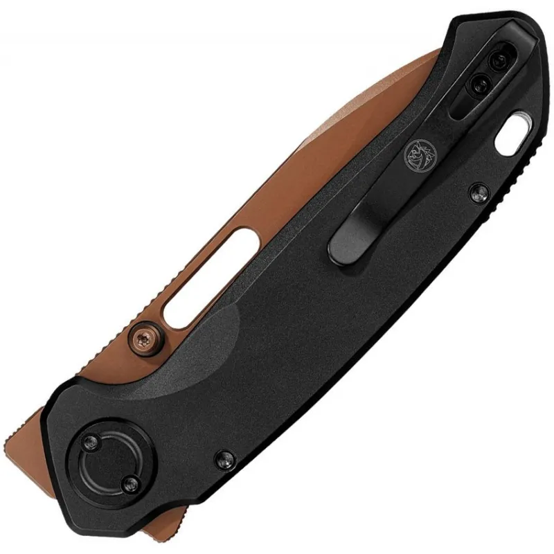 Vosteed Zander Folding Knife - 3.38" Copper Dune Finish S35VN Steel Blade Black Aluminum Handle Cyclaire Knives and Tools