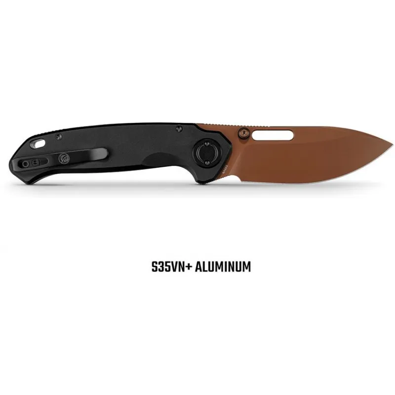 Vosteed Zander Folding Knife - 3.38" Copper Dune Finish S35VN Steel Blade Black Aluminum Handle Cyclaire Knives and Tools