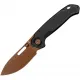 Vosteed Zander Folding Knife - 3.38" Copper Dune Finish S35VN Steel Blade Black Aluminum Handle Cyclaire Knives and Tools