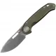 Vosteed Zander Folding Knife - 3.38" Stonewash S35VN Steel Blade OD Green Aluminum Handle Cyclaire Knives and Tools
