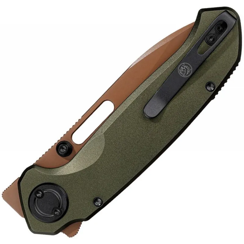 Vosteed Zander Folding Knife - 3.38" Copper Dune Finish S35VN Steel Blade OD Green Aluminum Handle Cyclaire Knives and Tools