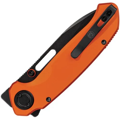 Vosteed Zander Folding Knife - 3.38" Black S35VN Steel Blade Orange Aluminum Handle