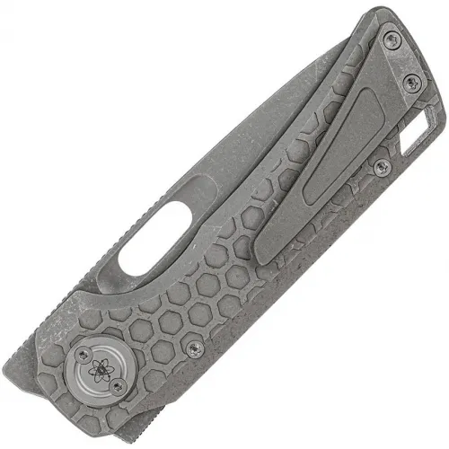 Vosteed Nymble EMP Vanchor Lock - 3.25" Satin and Bead Blast Elmax Steel Tanto Blade Grey Acid Wash Titanium Handle
