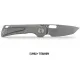 Vosteed Nymble EMP Vanchor Lock - 3.25" Satin and Bead Blast Elmax Steel Tanto Blade Grey Acid Wash Titanium Handle Cyclaire Knives and Tools