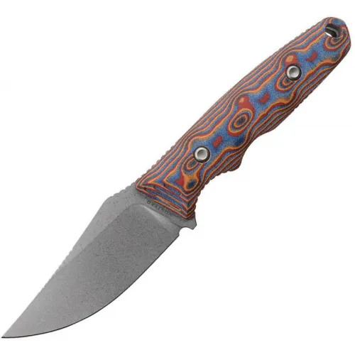 Vosteed H-Back Fixed Blade Knife - 2.92" Nitro-V Blade Copper Raindrop Micarta Handle Kydex Sheath S.O.A.R. Clip