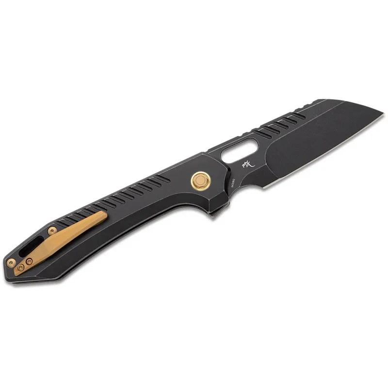 Vosteed RSKAOS Top LinerLock Knife - 3.3" M390 Black Sheepsfoot Blade Black Titanium Handle Cyclaire Knives and Tools