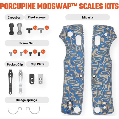 Vosteed Porcupine ModSwap Scales Full Kit - Blue Ocean Micarta