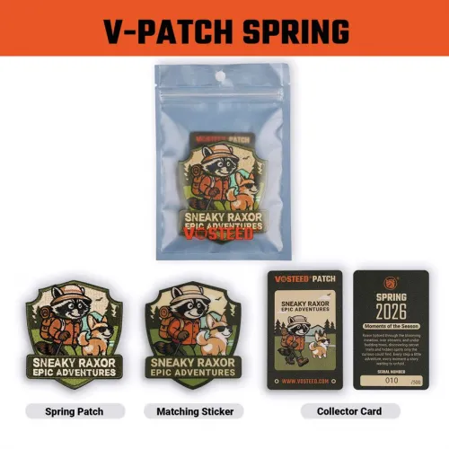Vosteed Embroidered V-Patch Spring with Stickers and Collectors Card