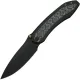 We Knife Winsome Folding Knife - 3.74" M390 Black Stonewashed Blade Black Titanium Handle Rose CF Inlays Cyclaire Knives and Tools