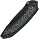 We Knife Winsome Folding Knife - 3.74" M390 Black Stonewashed Blade Black Titanium Handle Rose CF Inlays Cyclaire Knives and Tools