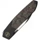 We Knife Brr15 Bolster Lock Knife - 3.25" M390 Wharncliffe Blade Black Bolstered Titanium Handle with Copper Foil CF Scales Cyclaire Knives and Tools