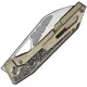 We Knife Inceptus Folding Knife - 3.5" M390 Wharncliffe Blade Bronze Titanium Handle with Foil CF Inlays Cyclaire Knives and Tools