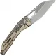 We Knife Inceptus Folding Knife - 3.5" M390 Wharncliffe Blade Bronze Titanium Handle with Foil CF Inlays Cyclaire Knives and Tools