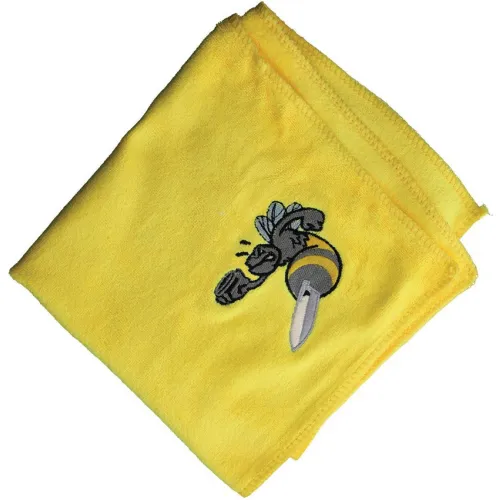 Wicked Industries Wicked Wipe Microfiber Knife Cleaning Cloth - 16 Inches by 15.75 Inches Yellow Bee Logo