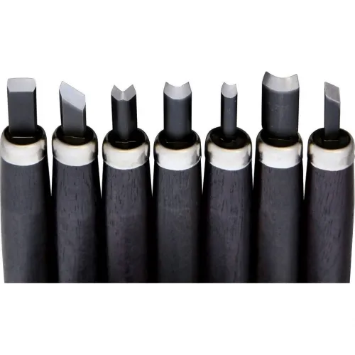 Yoshiharu H-7 Traditional Japanese 7 Piece Carving Set Purple Heart Wood Handle