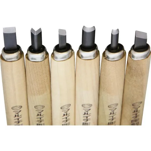 Yoshiharu KL-6 Traditional Japanese 6 Piece Carving Set Beech Wood Handle