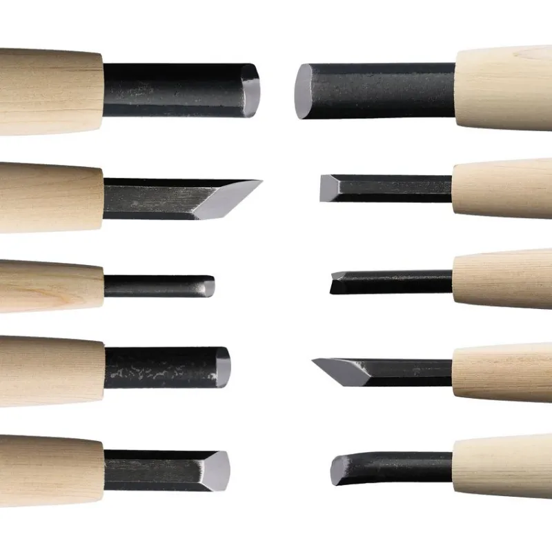 Yoshiharu H-117 Traditional Japanese 10 Piece Carving Set Japanese Cypress Wood Handle with Wooden Gift Box Cyclaire Knives and Tools
