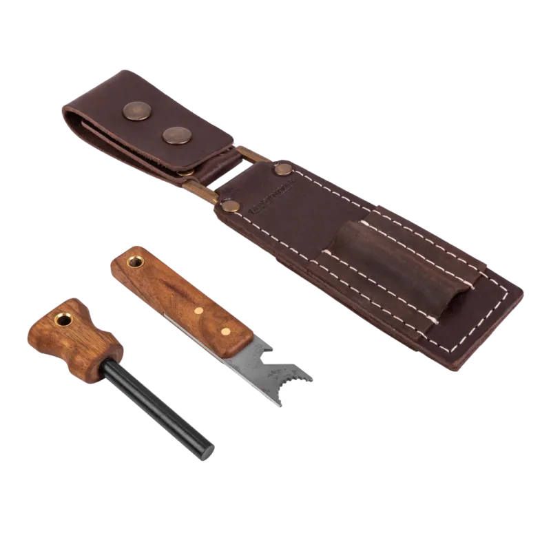 BPS Knives Premium Fire Starter with Leather Case Cyclaire Knives and Tools
