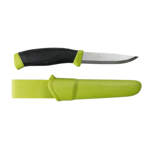 Morakniv Companion Knife Olive Green - 4.09" Stainless Steel Blade Green Handle and Sheath