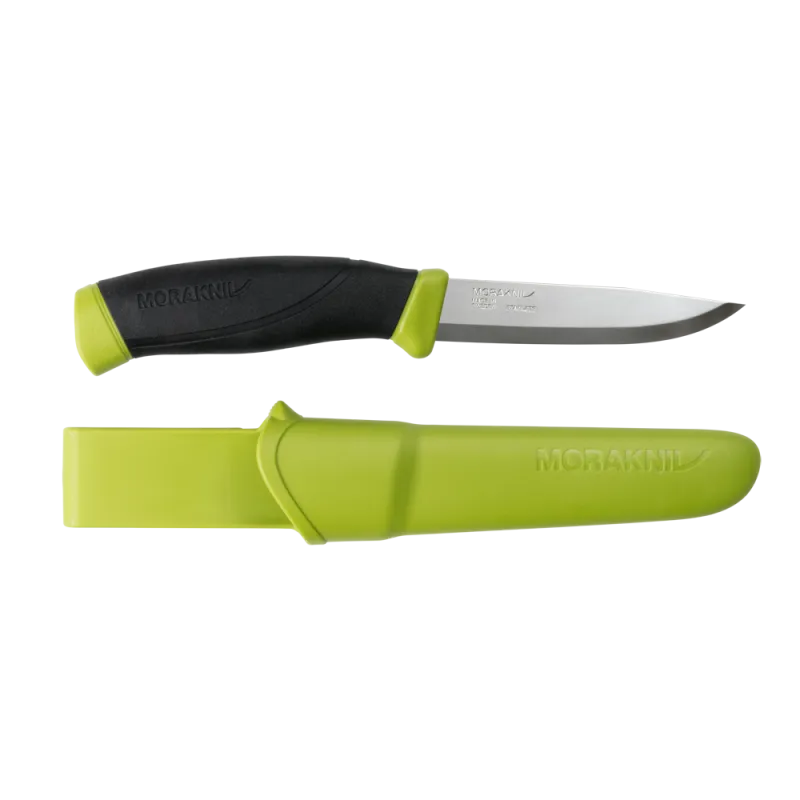 Morakniv Companion Knife Olive Green - 4.09" Stainless Steel Blade Green Handle and Sheath Cyclaire Knives and Tools